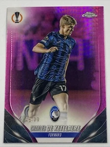2023-24 Topps Cromo UEFA Club CHARLES DE KETELAERE #19 Rosa Prisma Refractor/99 - Imagen 1 de 6