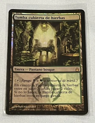 2005 Overgrown Tomb FOIL (Spanish) Ravnica City of Guilds NM Rare Land MTG. - Image 1 of 4