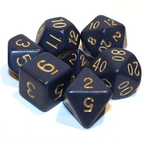 Juego de 7 dados poliédricos opacos con bolsa - noche sin sueños - Imagen 1 de 2