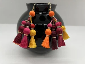 Kate Spade New York Pretty Poms Tassel Statement Earrings Fiesta Multi Color - Picture 1 of 7