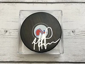 Disco de hockey Mike Ricci autografiado de los nórdicos de Quebec b - Imagen 1 de 1
