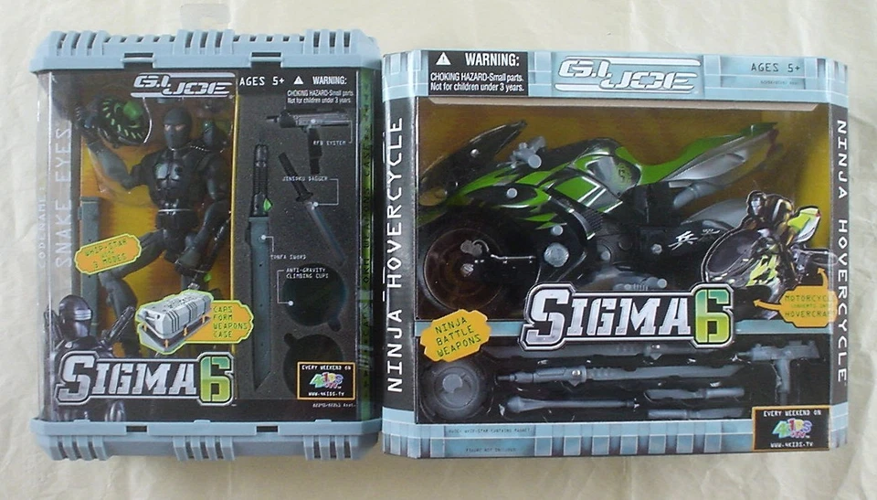 Gi Joe Sigma 6 Codename Snake Eyes Action Figure Hasbro With Weapons C15