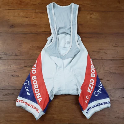 Culotte con tirantes de ciclismo pequeño de fábrica para hombre vintage Italia 7" 15,5" (7,5/10) blanco Foto 1 de 4