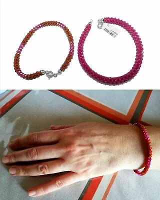 Bracciale da Donna in Pietre con Spinelli Rosa Argento 925 a Spinello di Pietra  - Immagine 1 di 3