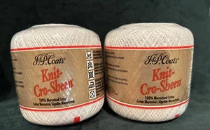 J&P Cappotti Maglia-Filo Cro-Sheen 2 Palline Bianco Cotone Mercerizzato 225yd/Ea Taglia 10 - Foto 1 di 6