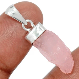 Ciondolo Morganite Naturale Ruvido - Madagascar Argento Sterling 925 KS31 CP40028 - Foto 1 di 1