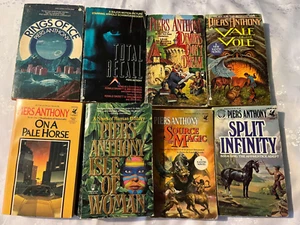 Piers Anthony Paperback lot 8 titles Total Recall Rings of Ice On A Pale Horse - Foto 1 di 6