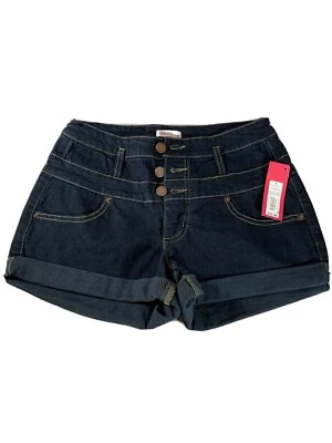 Pantalones cortos con puños de mezclilla oscura para mujer Xhilaration talla 4 Foto 1 de 4