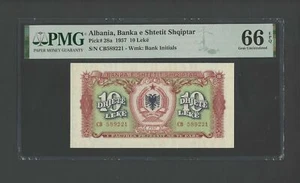 Albania 10 Leke 1957 P28a Uncirculated Grade 66 - Picture 1 of 2