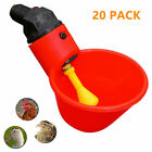 20pcs Automatic Water Cups Poultry Drinker Chicken Quail Drinking Cups for Farm