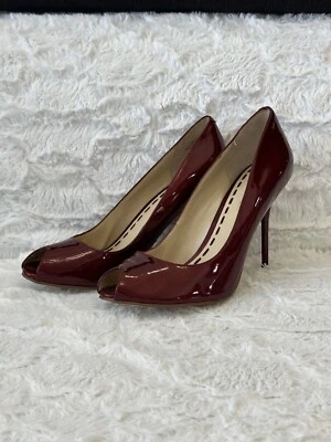 Tacones Enzo Angiolini Rojo Peep Toe Talla 8 M Foto 1 de 4