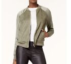 Kensie Faux Suede Green Bomber Jacket Size XL NWT