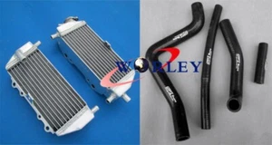 For Kawasaki KX125 KX 125 1999-2002 2000 2001 aluminum radiator and BLACK hoses - Picture 1 of 11