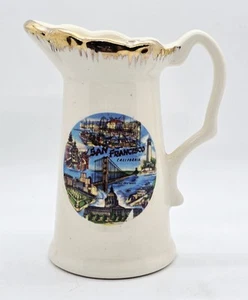 RARE VINTAGE HALL SOUVENIR SAN FRANCISCO CALIFORNIA CREAMER PITCHER CERAMIC USA - Picture 1 of 6