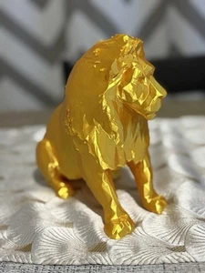Geométrico Majestuoso Oro León Animal Hogar Jardín Decorativo Estatua Adorno - Imagen 1 de 6