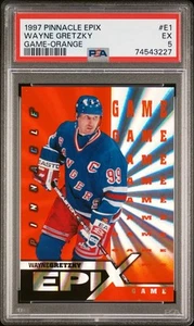 1997 Pinnacle Epix Game ORANGE #E1 Wayne Gretzky - New York Rangers - Picture 1 of 3