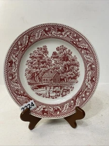 Vintage 1965 Red Pink Royal Ironstone Memory Lane Dinner Plate 10” Made In USA - Picture 1 of 9