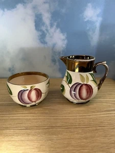 Harvest Ware Wade England Crema Azúcar Cuenco Plato Lote Brillo Estampado Sello Trasero - Imagen 1 de 15