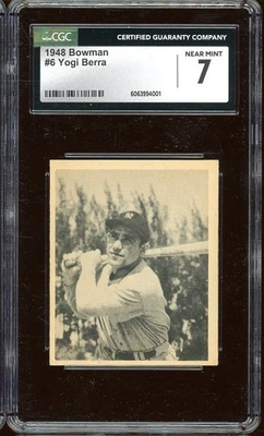 1948 Bowman Baseball #6 Yogi Berra CGC 7 - Image 1 of 2