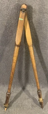 Vintage Wooden Carpenter Compass Tool Nice Display Piece 16” - Image 1 of 4