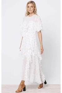 Maxi Vestido Stevie May S Reino Unido 10-12 Corrientes Cósmicas Bordado Fiesta Ocasión - Imagen 1 de 12