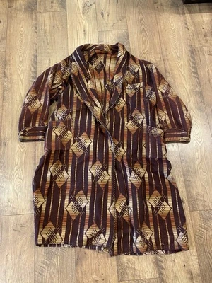 Manta baliza vintage genuina bata de baño diseño geométrico grande Foto 1 de 4