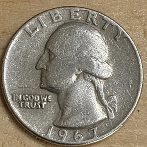 1967 quarter no mint mark & Letters on rim  - Picture 1 of 9