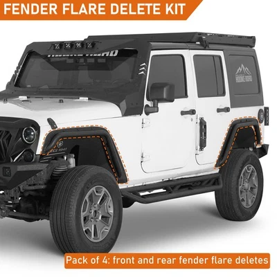 Eliminación de llamaradas de guardabarros de tubo delantero y trasero para Jeep Wrangler JK Minimalist 2007-2018 Foto 1 de 4