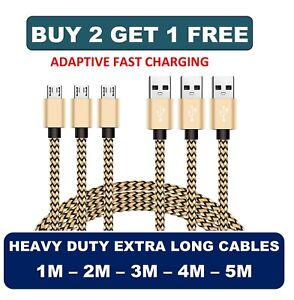 1M 2M 3M 4M 5M Micro USB FAST Data Charger Cable Lead for Samsung Galaxy S6 S7