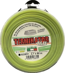 FILO NYLON ARRICCHITO ALLUMINIO TERMINATOR 2,7 MM QUADRO 60MT DECESPUGLIATORE - Foto 1 di 3