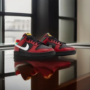 NIKE DUNK LOW RETRO LTD “BIKER TATTOO” BLACK/WHITE GYM RED - Size 11.5M/13W - Picture 1 of 12