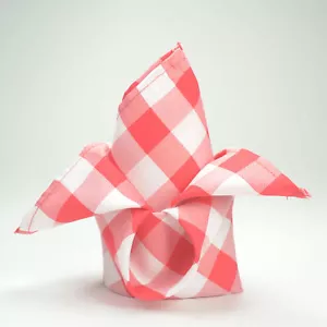 15" CHECKERED Gingham Polyester NAPKINS Wedding Party Kitchen Catering Table - Picture 1 of 75