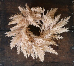Stumpenkerze Ring Pampasgras künstliche Blumen beige neutral Dekor 3,5 cm - Bild 1 von 6