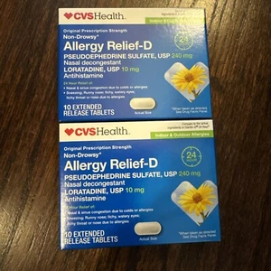CVS Health 2 Boxes, 20 Tablets Allergy Relief 24 hour relief. Exp 06/25 Lot Of 2 - Picture 1 of 5