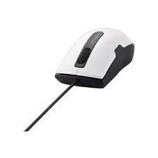 BUFFALO Wired BlueLED Mouse Silent/3Button/SSize white