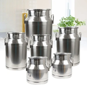 12L/20L/30L/40L/50L/60L Stainless Steel Dairy Farm Milk Can Milk Bucket w/Lid - Picture 1 of 45