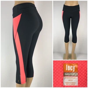Lucy Mujer XS Leggings Capri Gris Poliéster Lycra Tecnología Yoga Rendimiento Gimnasio Usado en Excelente Condición - Imagen 1 de 12