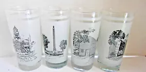 Set 4 Bicchieri Commemorativi Smerigliati 150° Anniversario Texas di Norman Baxter - Foto 1 di 5