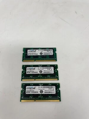 24GB RAM 3x8GB Crucial Mac DD3RL-1333 Laptop Memory Module CT8G3S1339M - Image 1 of 4