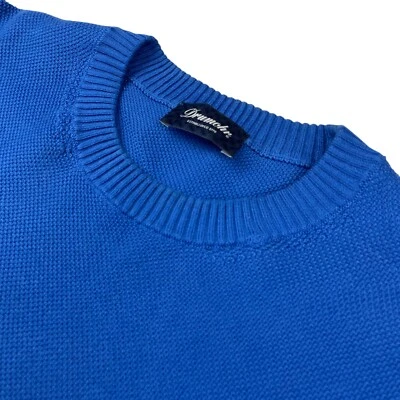Suéter de punto Drumohr 100 % algodón cuello redondo azul • Italia • Talla 52 Foto 1 de 4