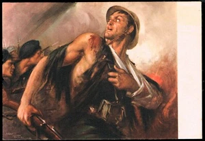 España - Tropas Italianas - T. Postal "Soldado herido" serie "Cartoline O.M.S a - Imagen 1 de 1