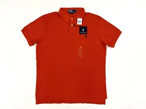 Polo Ralph Lauren Short Sleeve Custom Fit Solid Polo Shirt with Pony - Orange - Picture 1 of 3