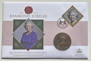 British Elizabeth II 2012 Diamond Jubilee £2 Coin FDC S Georgia Is [27211] - Bild 1 von 4