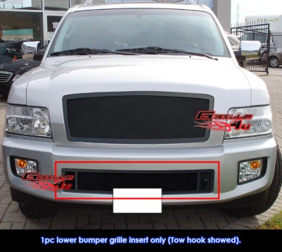 Fits Infiniti QX56 Bumper Black Mesh Grille Insert 04-10 - Image 1 of 2