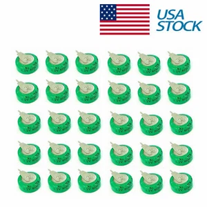 30pcs Ni-MH 80mAh 1.2V button cell Rechargeable Battery w/ tab US Free ship - Picture 1 of 1