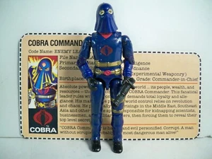 K25i94401 HOODED COBRA COMMANDER W FILE CARD 1984 GI JOE COMPLETE VINTAGE FIGURE - Picture 1 of 13