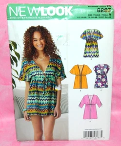 Uncut New Look Sz 8-20 Summer Mini Dress & Tunic Pattern 6283 Swimsuit Cover-Up - Picture 1 of 2