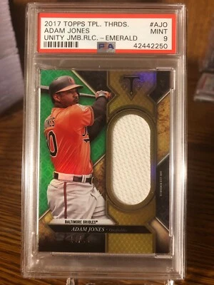 ADAM JONES 2017 Topps Triple Threads Unity Jumbo Relic Emerald 10/18 PSA 9 MINT - Image 1 of 4