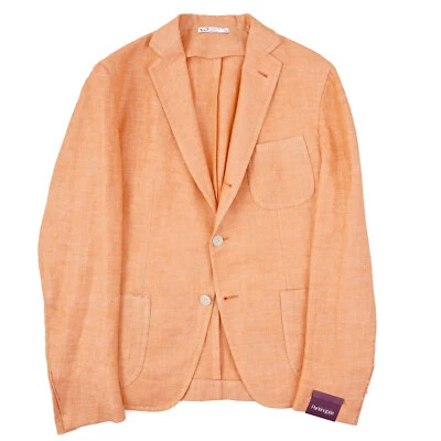 NWT $3295 SARTORIA PARTENOPEA Orange Lightweight Wool-Linen Sport Coat 38 R - Image 1 of 4