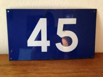 Ancienne plaque émaillée 45   ligne de trains ferroviaire gare voie ferrée  - Photo 1/2